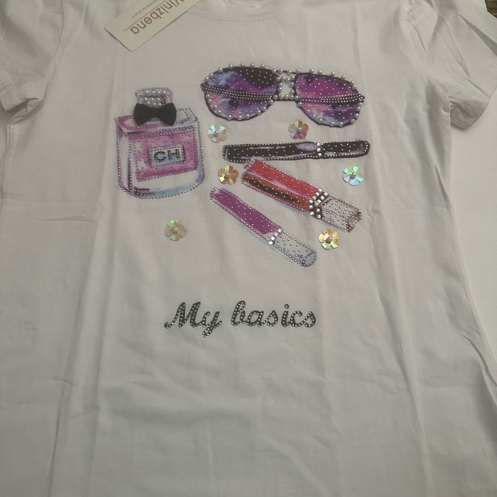 White T-Shirt with Graphic Design
